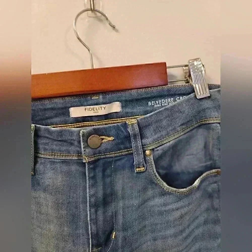 Fidelity Denim for Anthropologie Belvedere High Rise Crop Jeans Size 29 - Picture 3 of 7